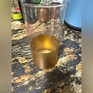 Gold and Clear Glass Vase